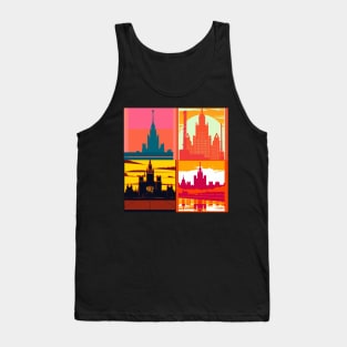 Sunset in Moscow x4 Composition Tank Top